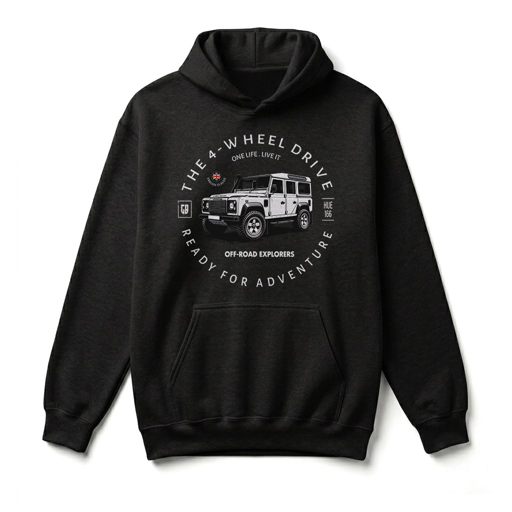 Sweatshirt à capuche Land Rover Defender 110 - Black Sweatshirt à capuche Land Rover Defender 110 - Black