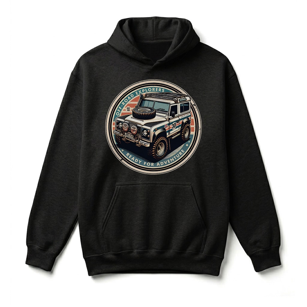 Sweatshirt à capuche Land Rover Defender 90 - Black Sweatshirt à capuche Land Rover Defender 90 - Black