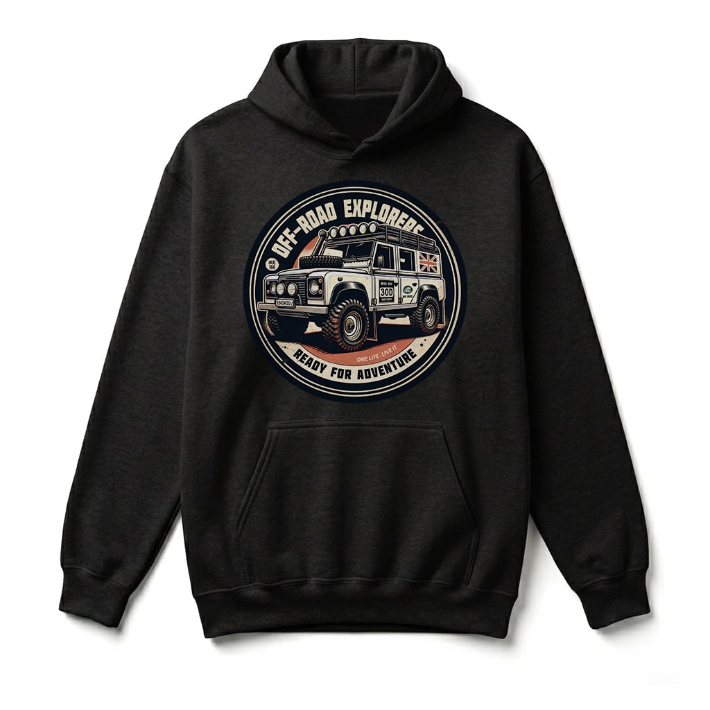 Sweatshirt à capuche Land Rover Defender 110 - Black Sweatshirt à capuche Land Rover Defender 110 - Black