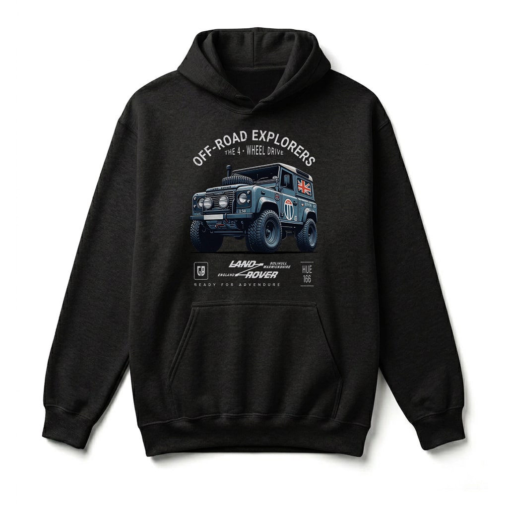 Sweatshirt à capuche Land Rover Defender 90 - Black Sweatshirt à capuche Land Rover Defender 90 - Black