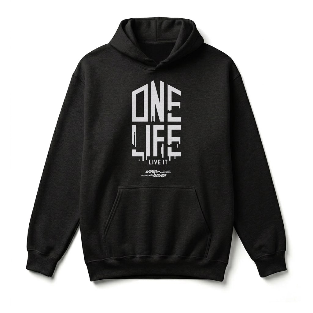 Sweatshirt à capuche Land Rover One Life, Live it ! - Black Sweatshirt à capuche Land Rover One Life, Live it ! - Black