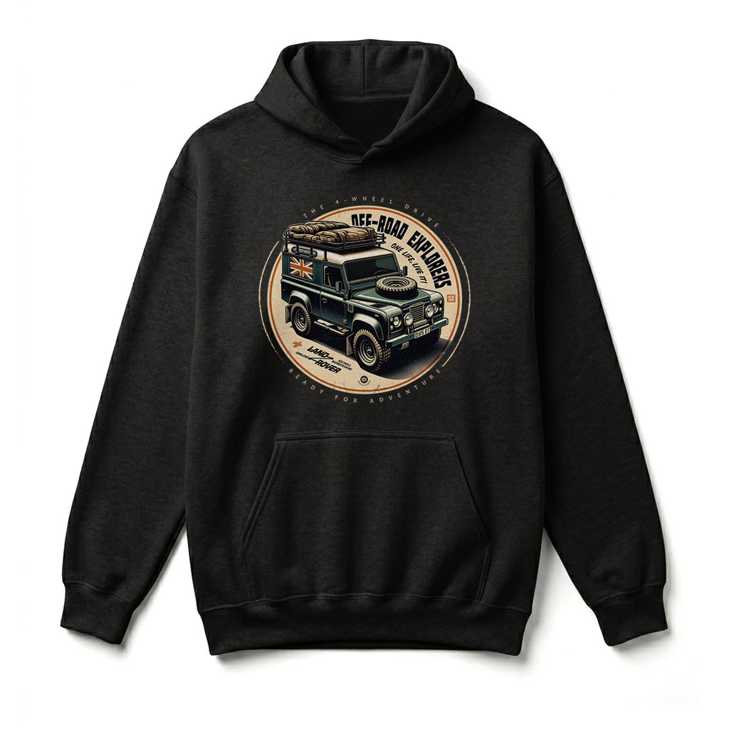 Sweatshirt à capuche Land Rover Defender 90 - Black Sweatshirt à capuche Land Rover Defender 90 - Black