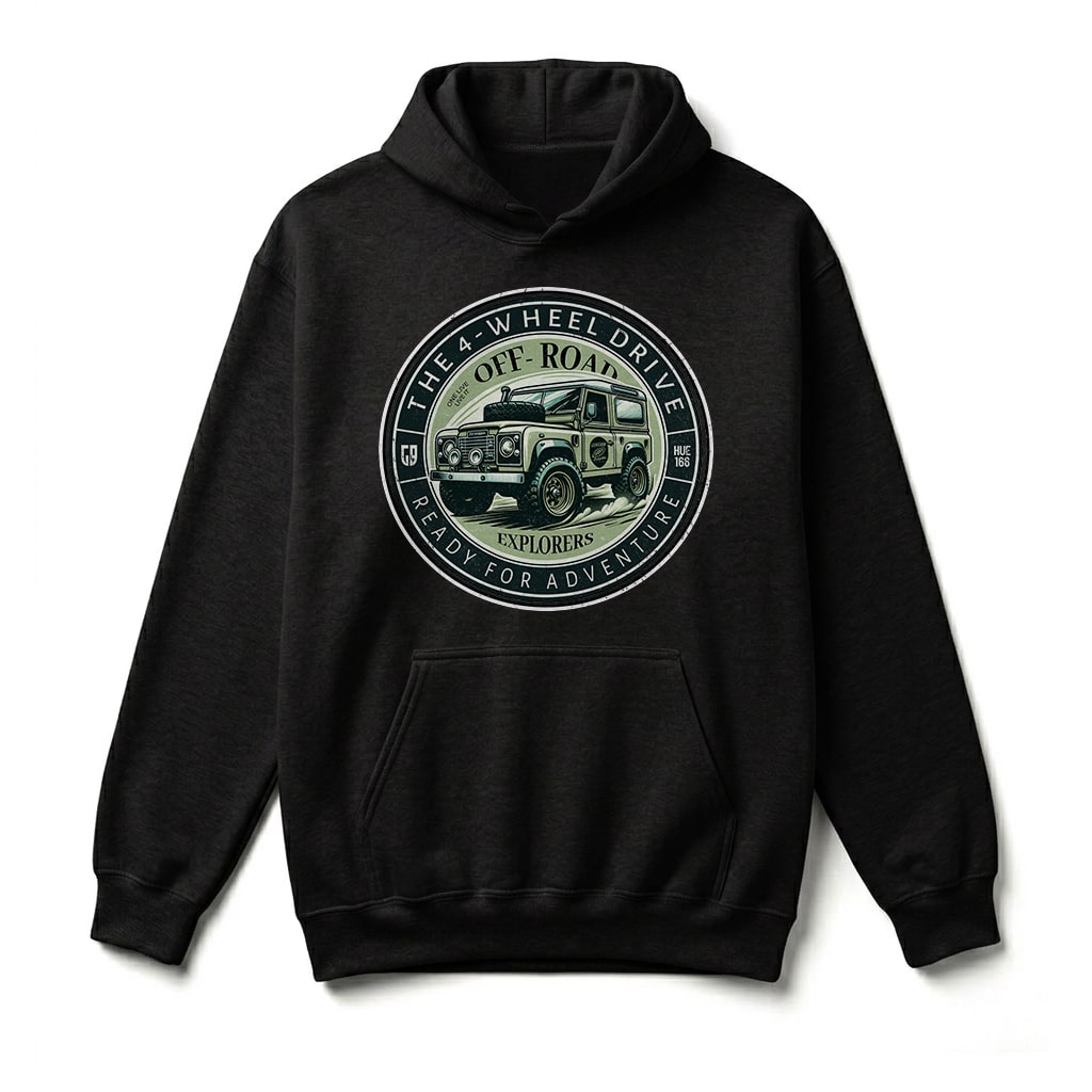 Sweatshirt à capuche Land Rover Defender 90 - Black Sweatshirt à capuche Land Rover Defender 90 - Black