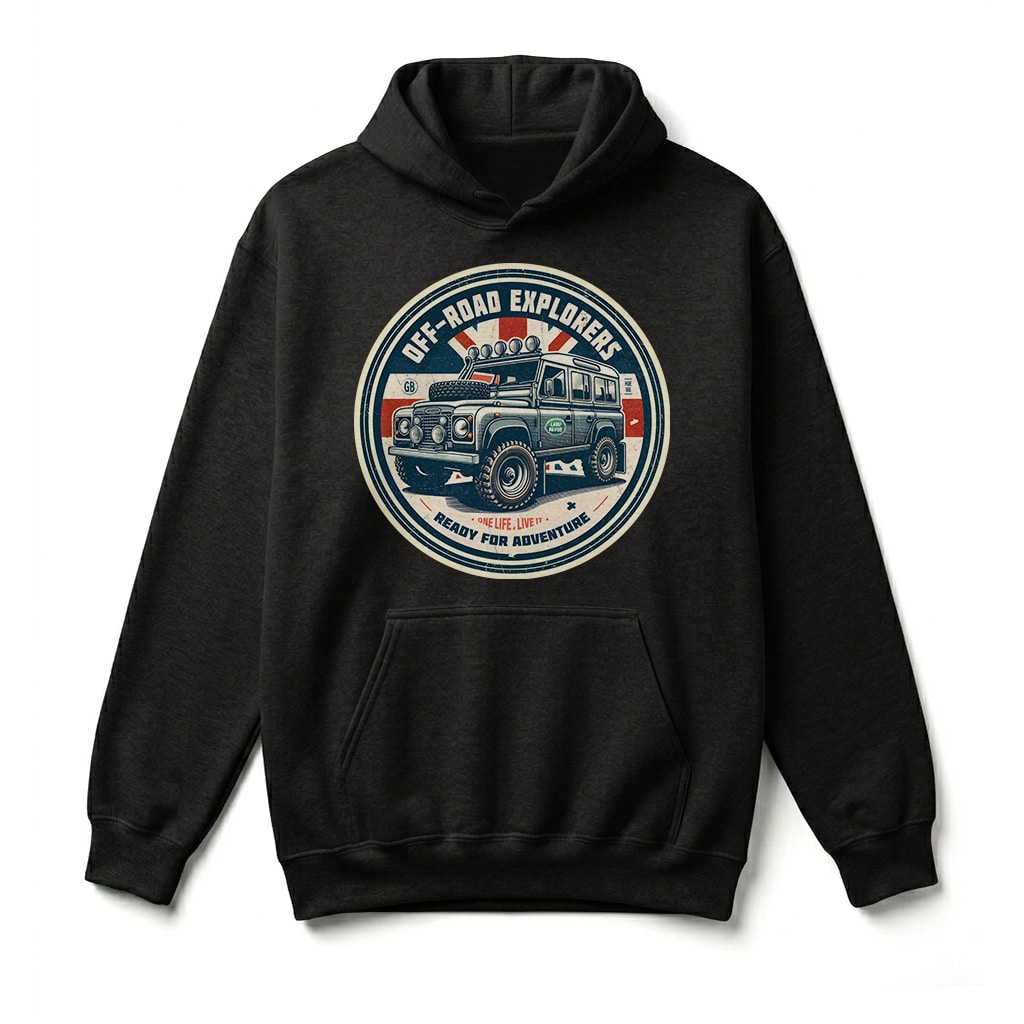 Sweatshirt à capuche Land Rover Defender 110 - Black Sweatshirt à capuche Land Rover Defender 110 - Black
