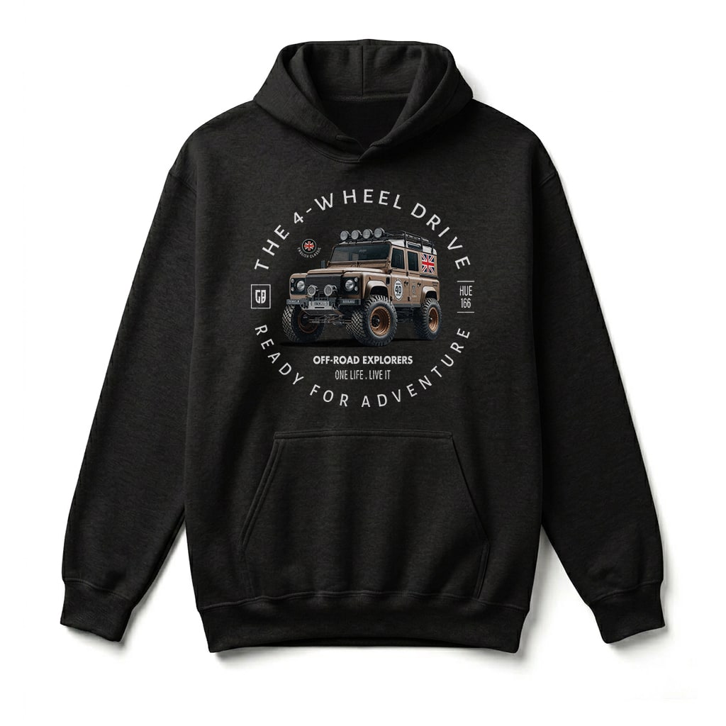 Sweatshirt à capuche Land Rover Defender 110 - Black Sweatshirt à capuche Land Rover Defender 110 - Black