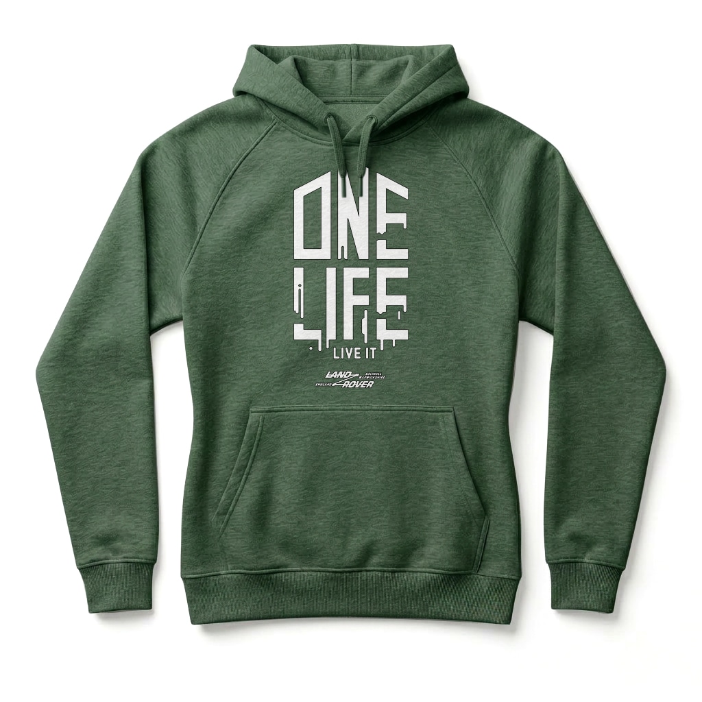 Land Rover “One Life, Live It!” Hoodie - Bottle green Land Rover “One Life, Live It!” Hoodie - Bottle green