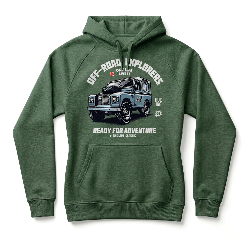 Sweatshirt à capuche Land Rover Serie - Bottle green Sweatshirt à capuche Land Rover Serie - Bottle green