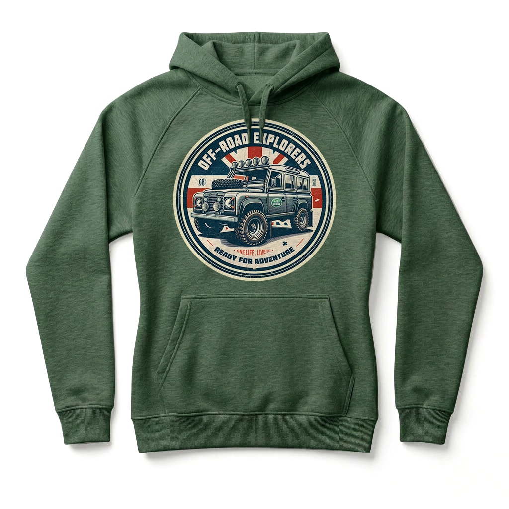 Sweatshirt à capuche Land Rover Defender 110 - Bottle green Sweatshirt à capuche Land Rover Defender 110 - Bottle green
