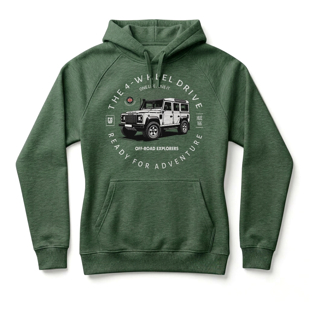 Sweatshirt à capuche Land Rover Defender 110 - Bottle green Sweatshirt à capuche Land Rover Defender 110 - Bottle green