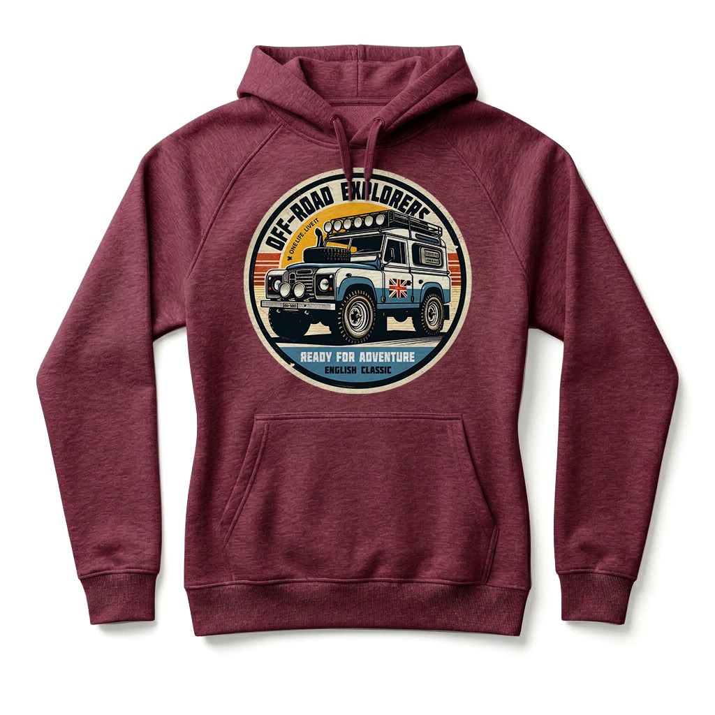 Sweatshirt à capuche Land Rover Series - Burgundy Sweatshirt à capuche Land Rover Series - Burgundy
