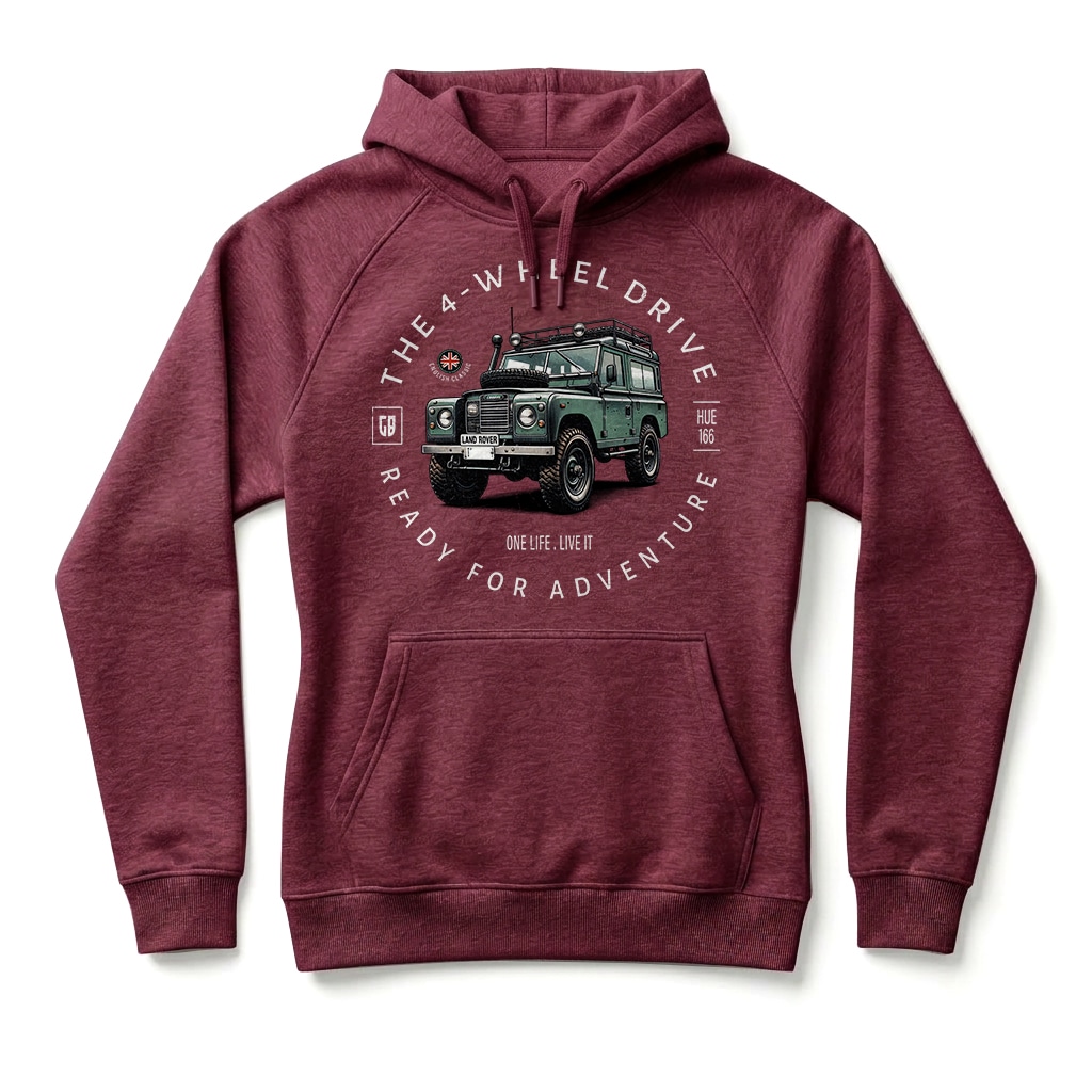 Sweatshirt à capuche Land Rover Series - Burgundy Sweatshirt à capuche Land Rover Series - Burgundy