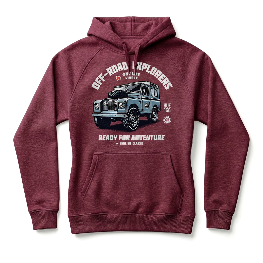 Sweatshirt à capuche Land Rover Serie - Burgundy Sweatshirt à capuche Land Rover Serie - Burgundy