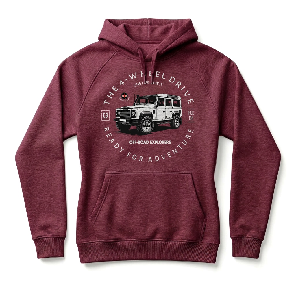 Sweatshirt à capuche Land Rover Defender 110 - Burgundy Sweatshirt à capuche Land Rover Defender 110 - Burgundy