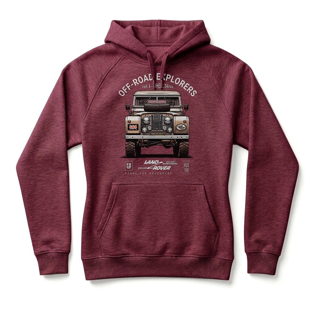Sweatshirt à capuche Land Rover Series - Burgundy Sweatshirt à capuche Land Rover Series - Burgundy