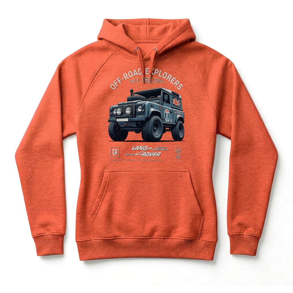 Sweatshirt à capuche Land Rover Defender 90 - Burnt Orange Sweatshirt à capuche Land Rover Defender 90 - Burnt Orange