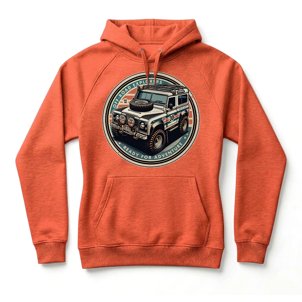 Sweatshirt à capuche Land Rover Defender 90 - Burnt Orange Sweatshirt à capuche Land Rover Defender 90 - Burnt Orange