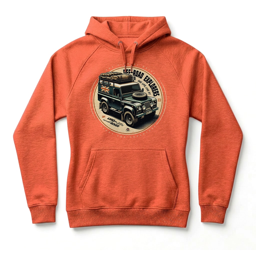 Land Rover Defender 90 Hoodie - Burnt Orange Land Rover Defender 90 Hoodie - Burnt Orange