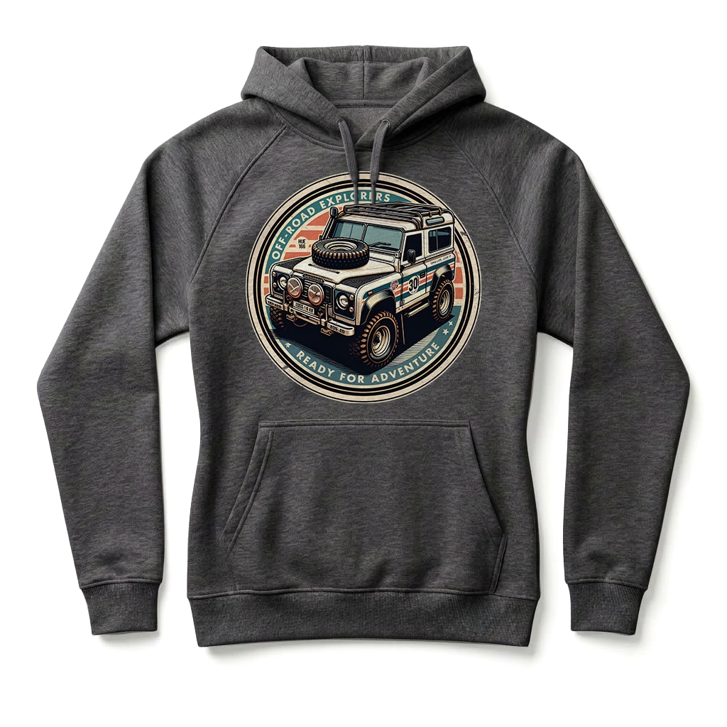 Sweatshirt à capuche Land Rover Defender 90 -Charcoal Melange Sweatshirt à capuche Land Rover Defender 90 -Charcoal Melange