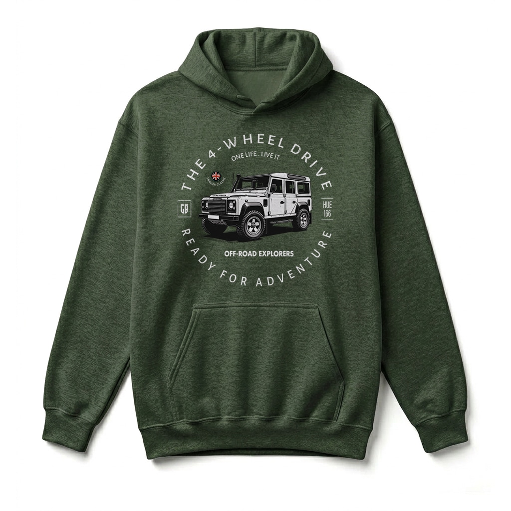 Sweatshirt à capuche Land Rover Defender 110 - Forest Green Sweatshirt à capuche Land Rover Defender 110 - Forest Green