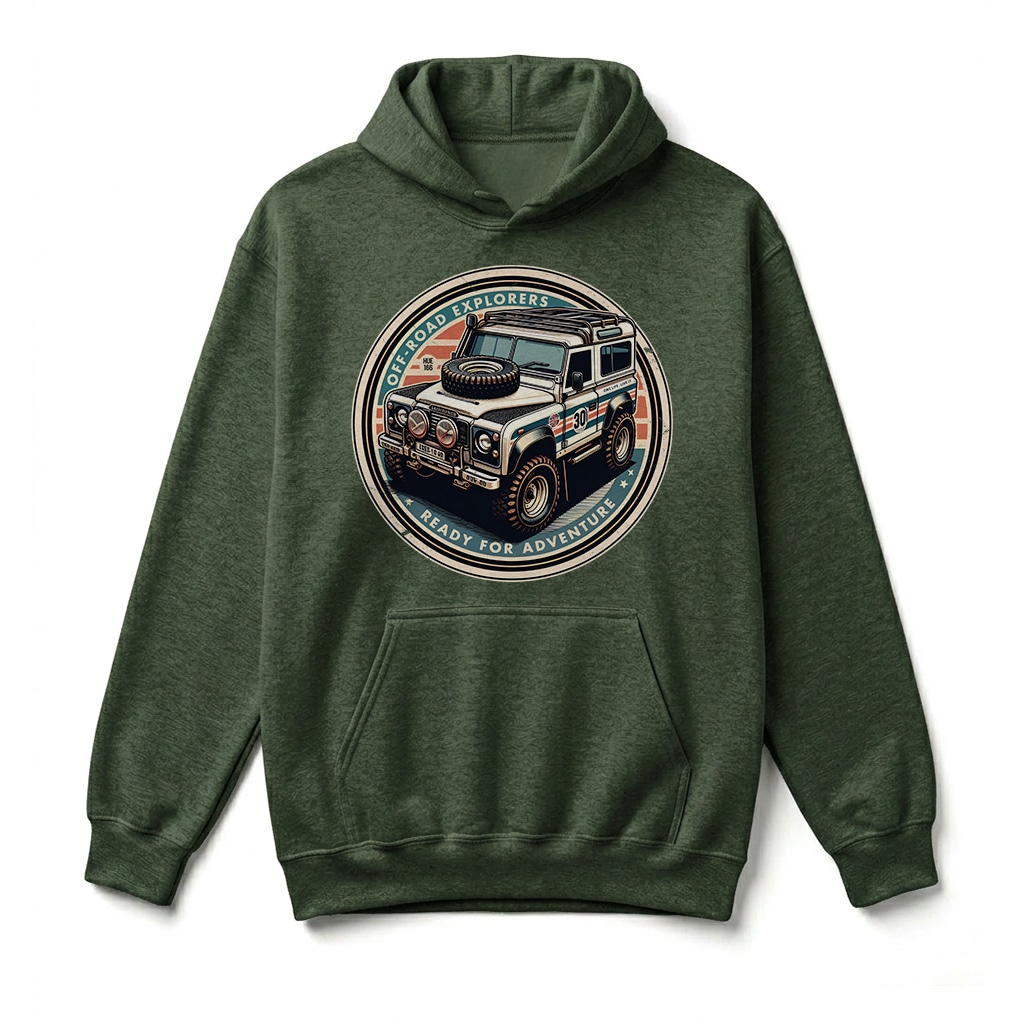 Sweatshirt à capuche Land Rover Defender 90 - Forest Green Sweatshirt à capuche Land Rover Defender 90 - Forest Green
