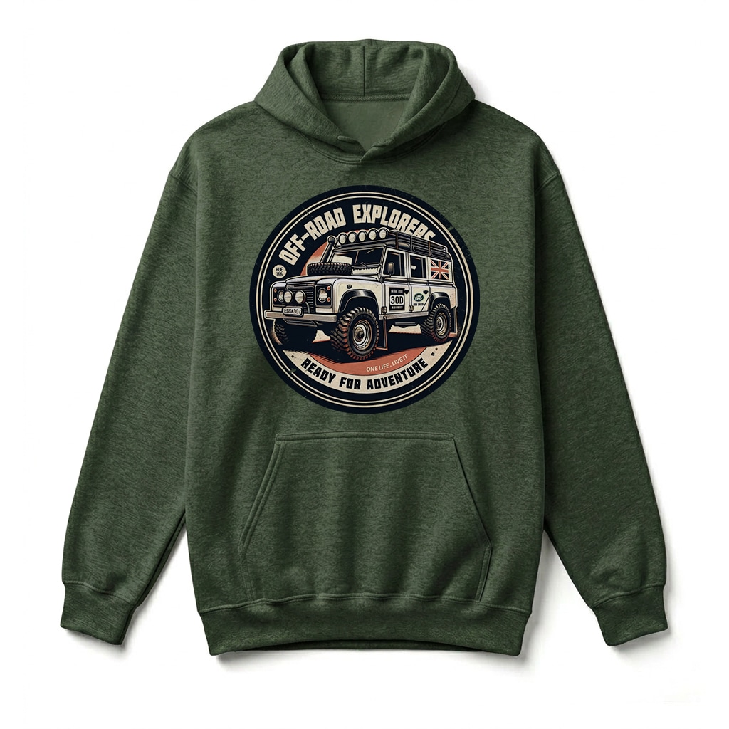 Sweatshirt à capuche Land Rover Defender 110 - Forest Green Sweatshirt à capuche Land Rover Defender 110 - Forest Green