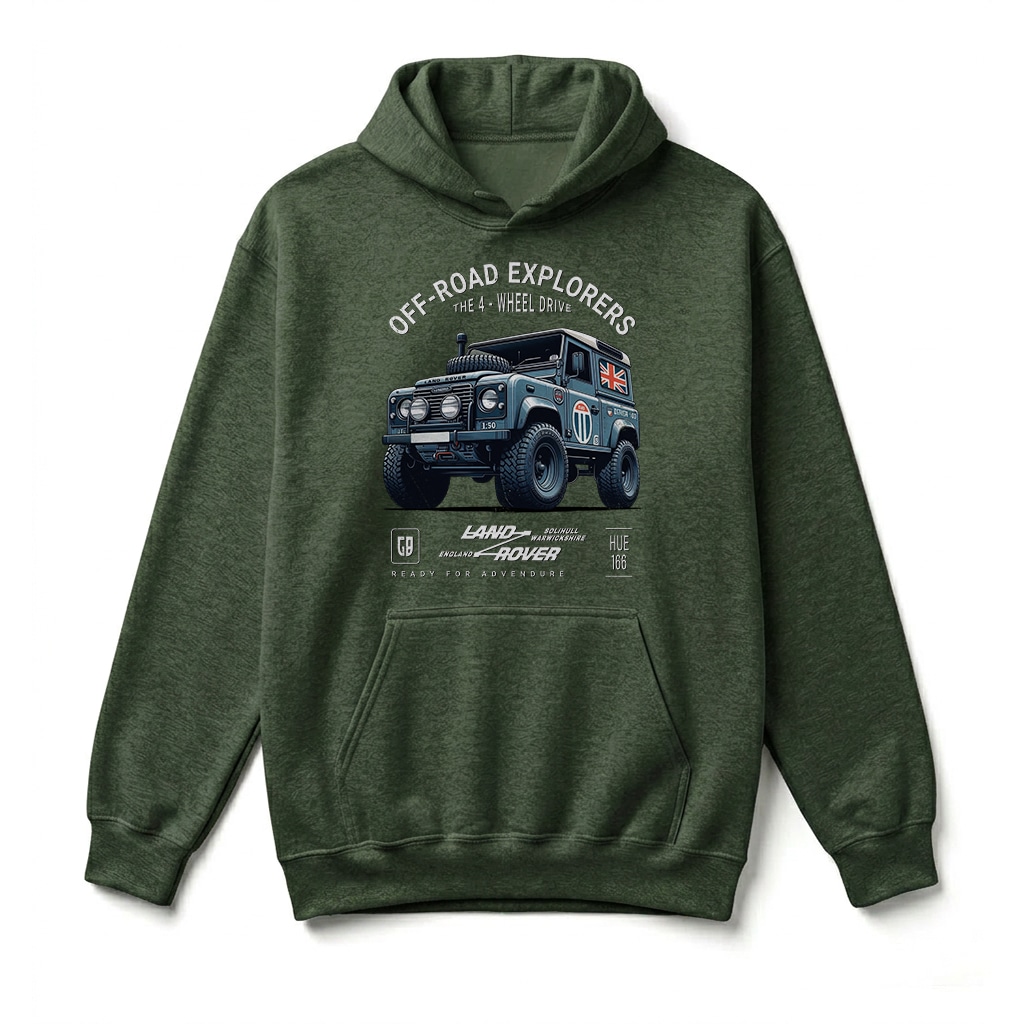 Sweatshirt à capuche Land Rover Defender 90 - Forest Green Sweatshirt à capuche Land Rover Defender 90 - Forest Green