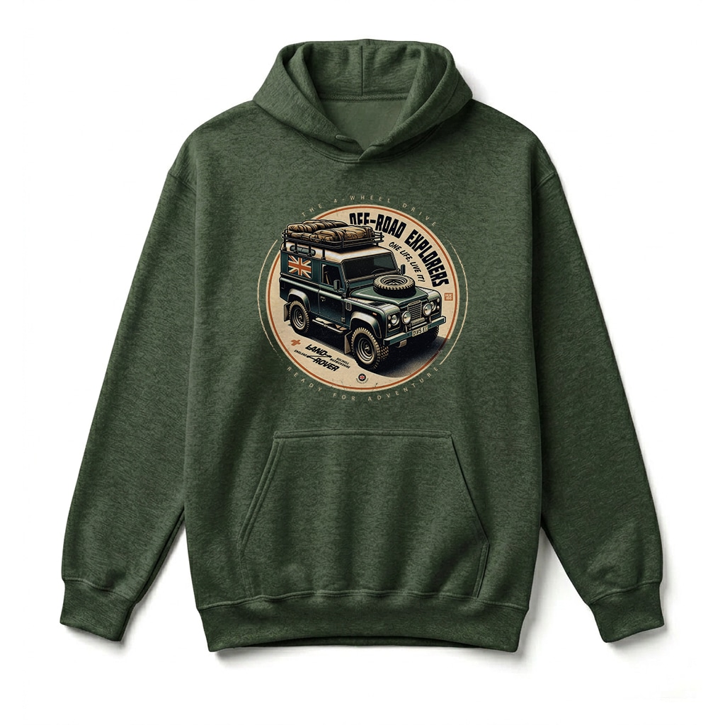 Sweatshirt à capuche Land Rover Defender 90 - Forest Green Sweatshirt à capuche Land Rover Defender 90 - Forest Green