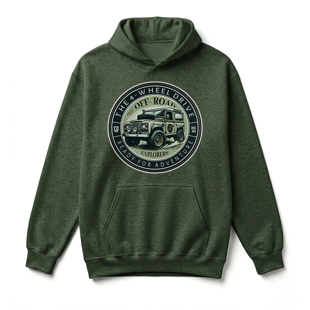 Sweatshirt à capuche Land Rover Defender 90 - Forest Green Sweatshirt à capuche Land Rover Defender 90 - Forest Green