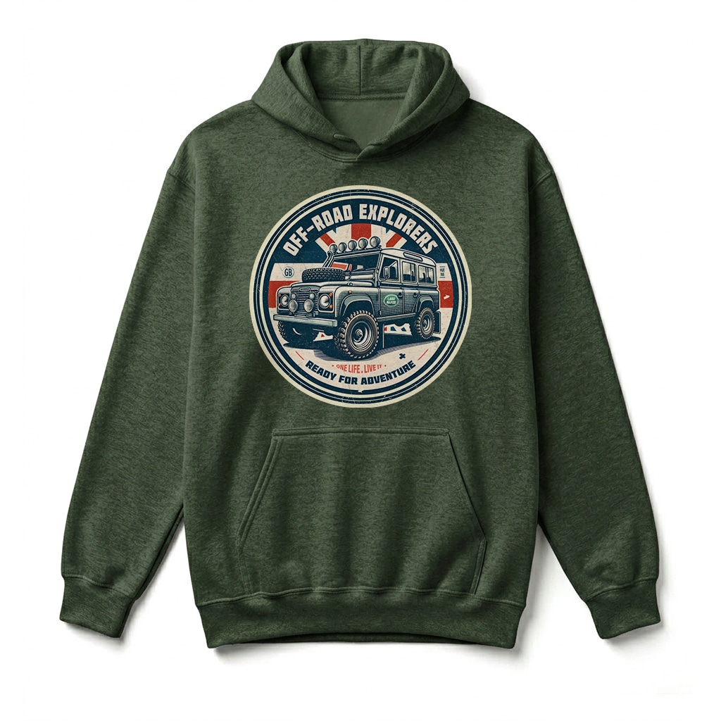 Sweatshirt à capuche Land Rover Defender 110 - Forest Green Sweatshirt à capuche Land Rover Defender 110 - Forest Green