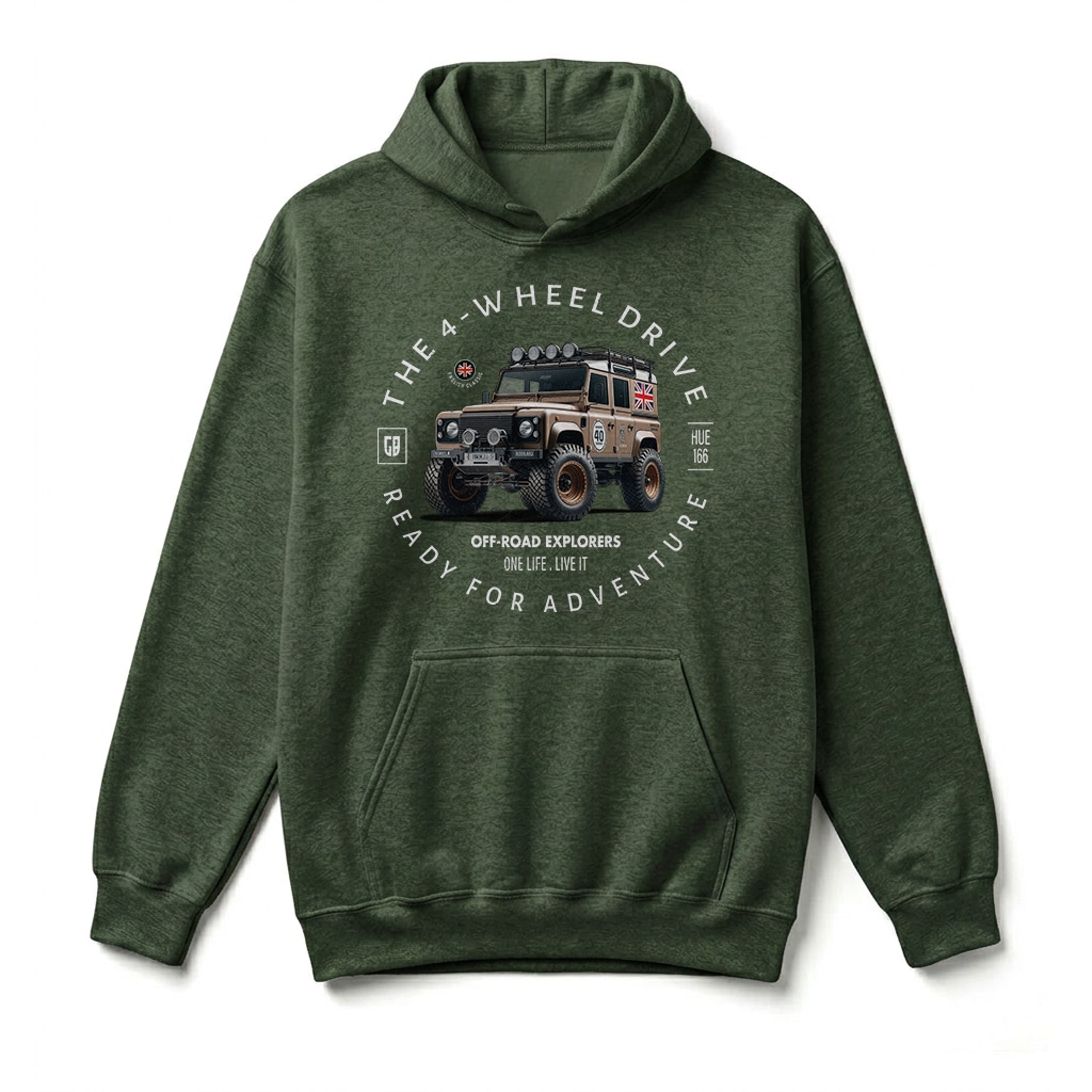Sweatshirt à capuche Land Rover Defender 110 - Forest Green Sweatshirt à capuche Land Rover Defender 110 - Forest Green