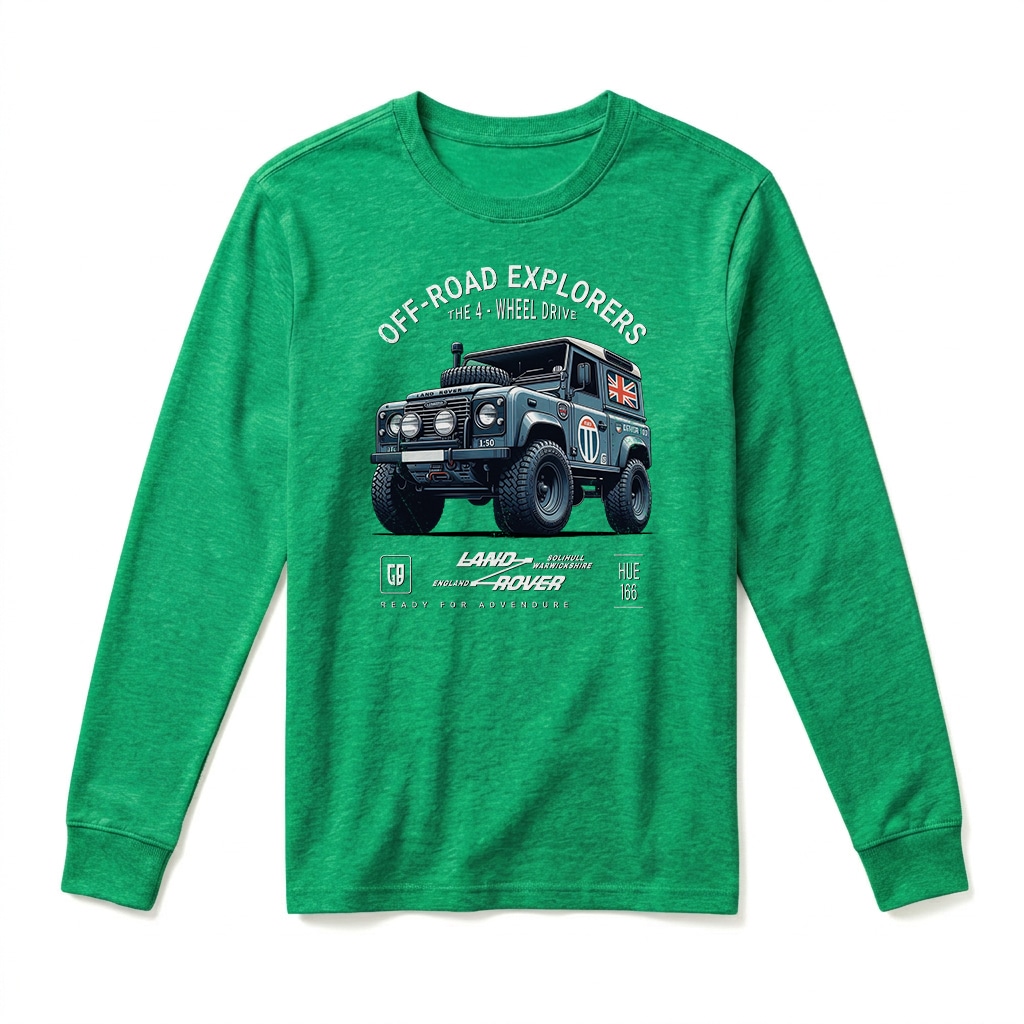T-shirt Manches Longues Land Rover Defender 90 - Irish Green T-shirt Manches Longues Land Rover Defender 90 - Irish Green
