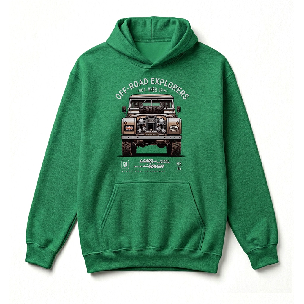 Sweatshirt à capuche Land Rover Series - Irish Green Sweatshirt à capuche Land Rover Series - Irish Green