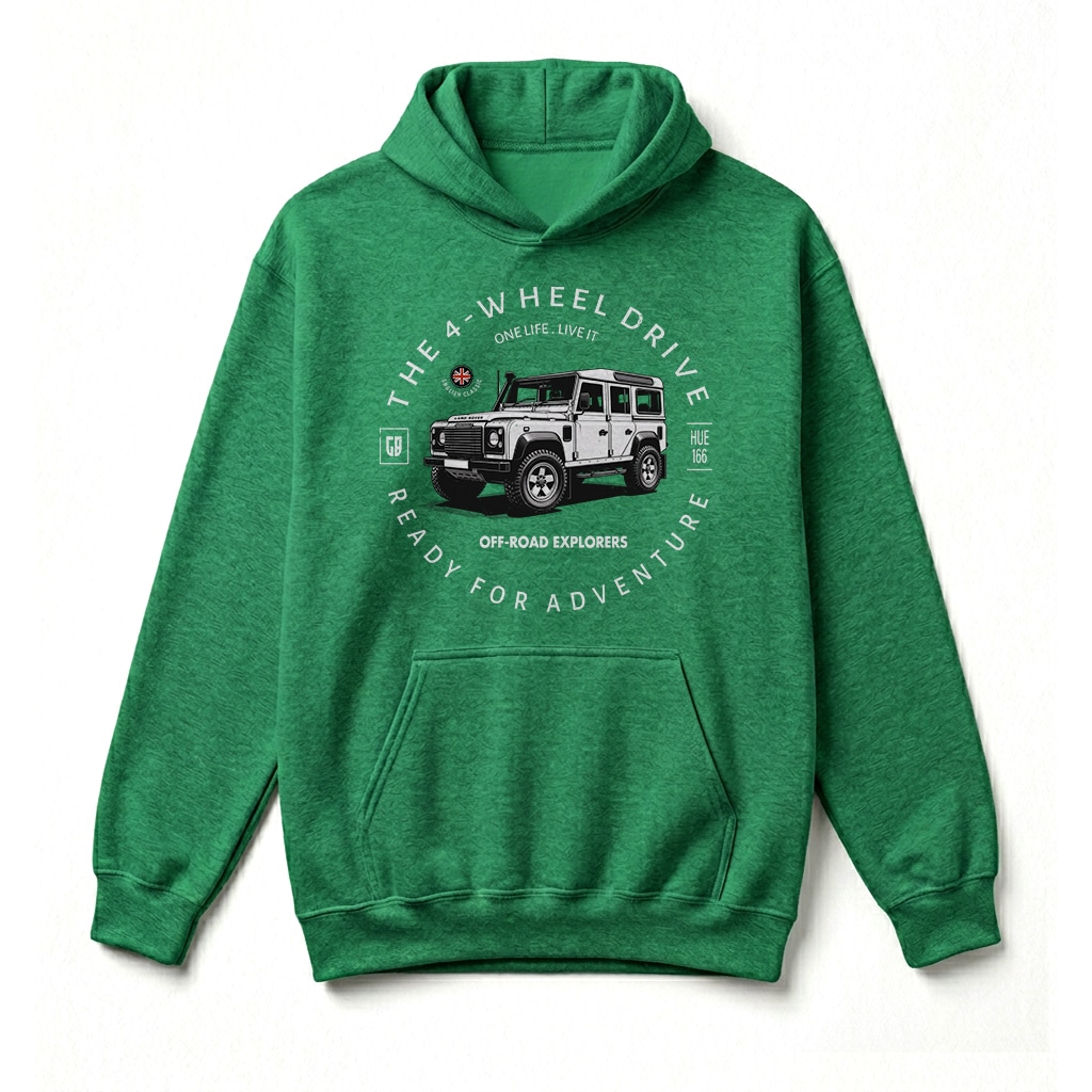 Sweatshirt à capuche Land Rover Defender 110 - Irish Green Sweatshirt à capuche Land Rover Defender 110 - Irish Green