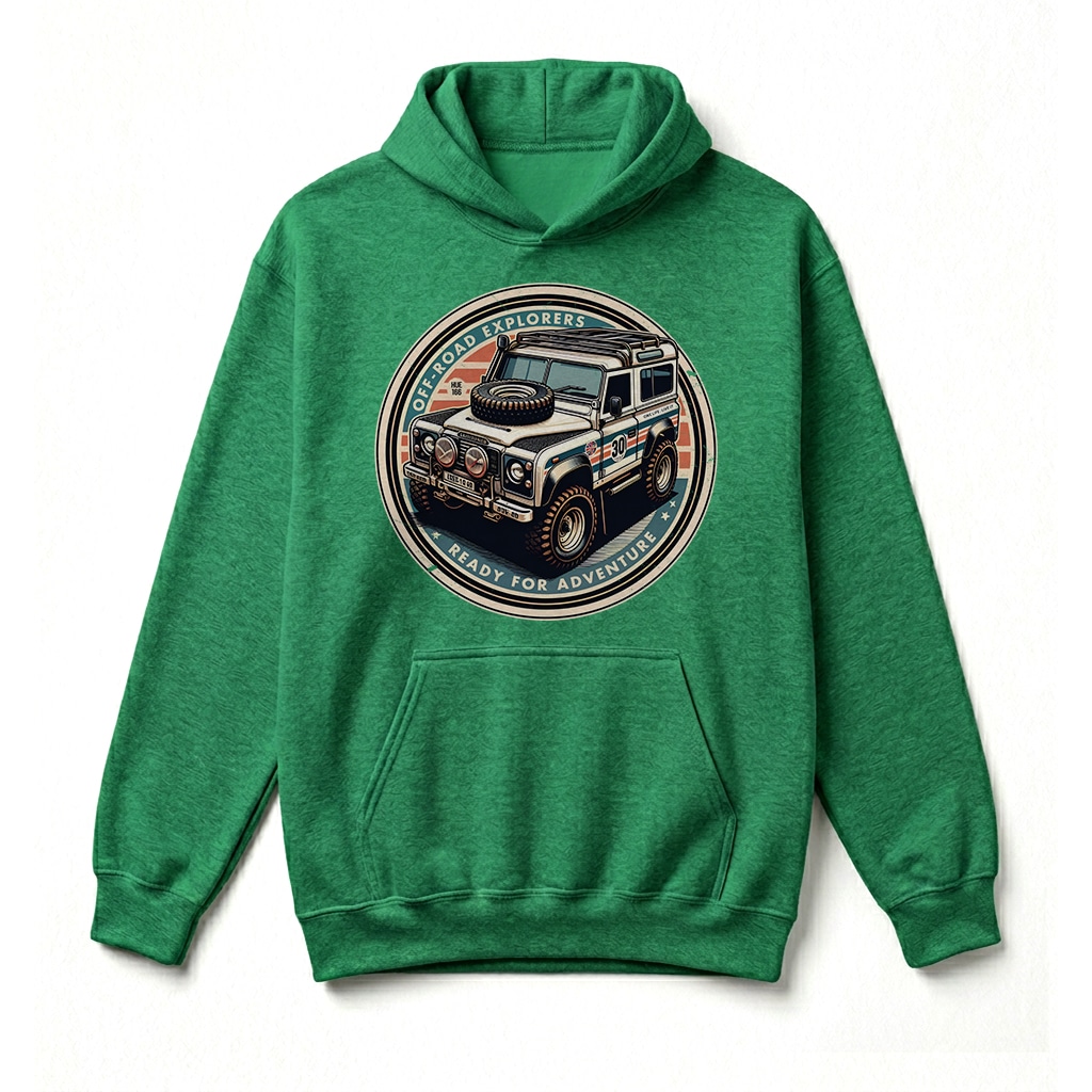 Sweatshirt à capuche Land Rover Defender 90 - Irish Green Sweatshirt à capuche Land Rover Defender 90 - Irish Green