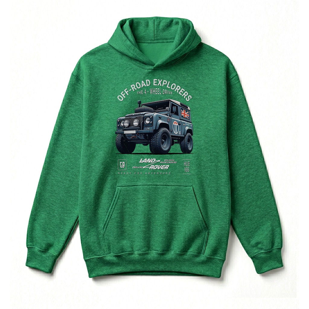Sweatshirt à capuche Land Rover Defender 90 - Irish Green Sweatshirt à capuche Land Rover Defender 90 - Irish Green