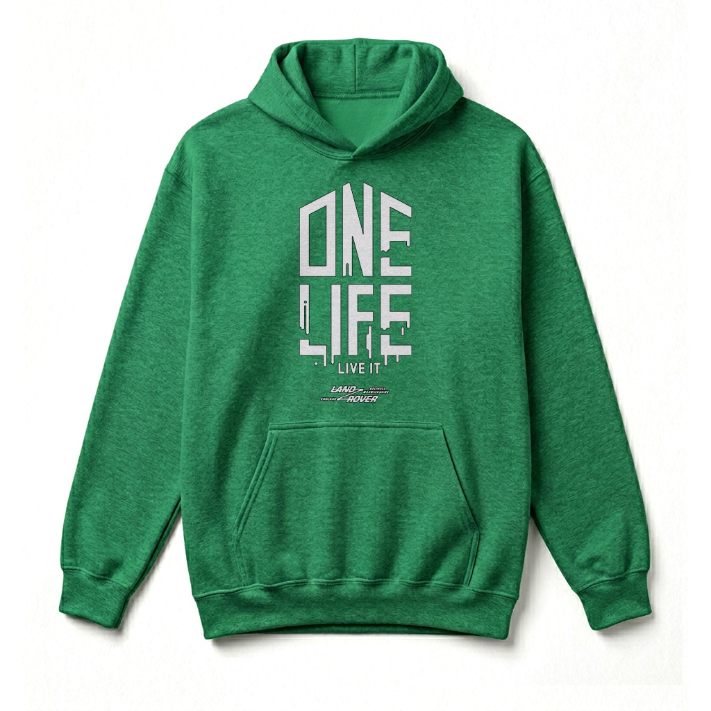 Sweatshirt à capuche Land Rover One Life, Live it ! - Irish Green Sweatshirt à capuche Land Rover One Life, Live it ! - Irish Green