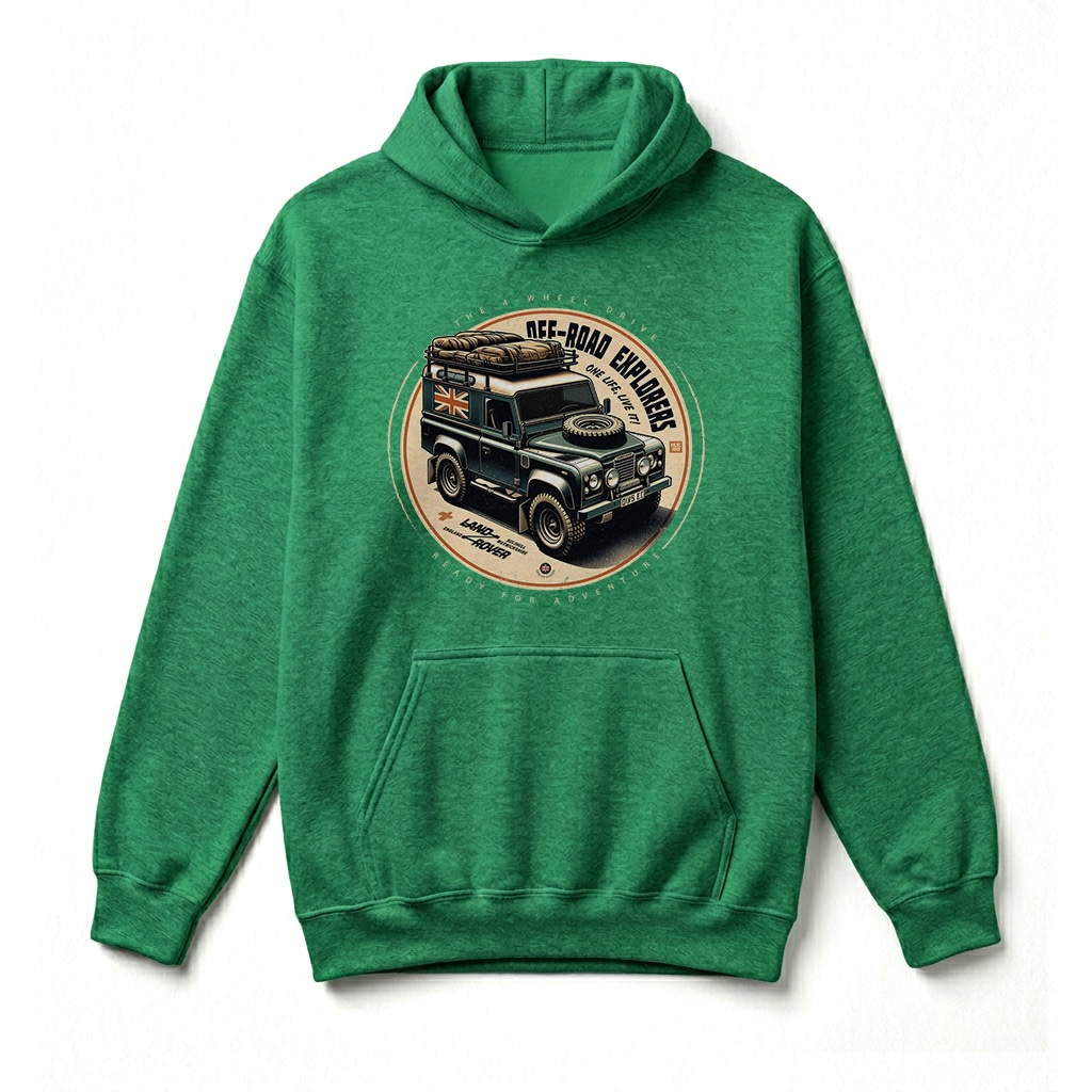 Sweatshirt à capuche Land Rover Defender 90 - Irish Green Sweatshirt à capuche Land Rover Defender 90 - Irish Green