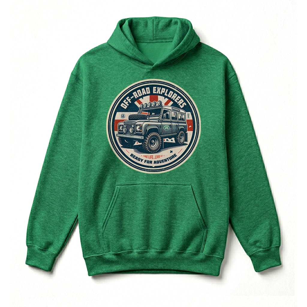 Sweatshirt à capuche Land Rover Defender 110 - Irish Green Sweatshirt à capuche Land Rover Defender 110 - Irish Green