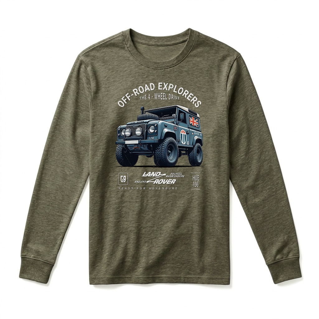 T-shirt Manches Longues Land Rover Defender 90 - Military Green T-shirt Manches Longues Land Rover Defender 90 - Military Green