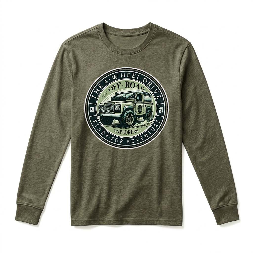 T-shirt Manches Longues Land Rover Defender 90 - Military Green T-shirt Manches Longues Land Rover Defender 90 - Military Green