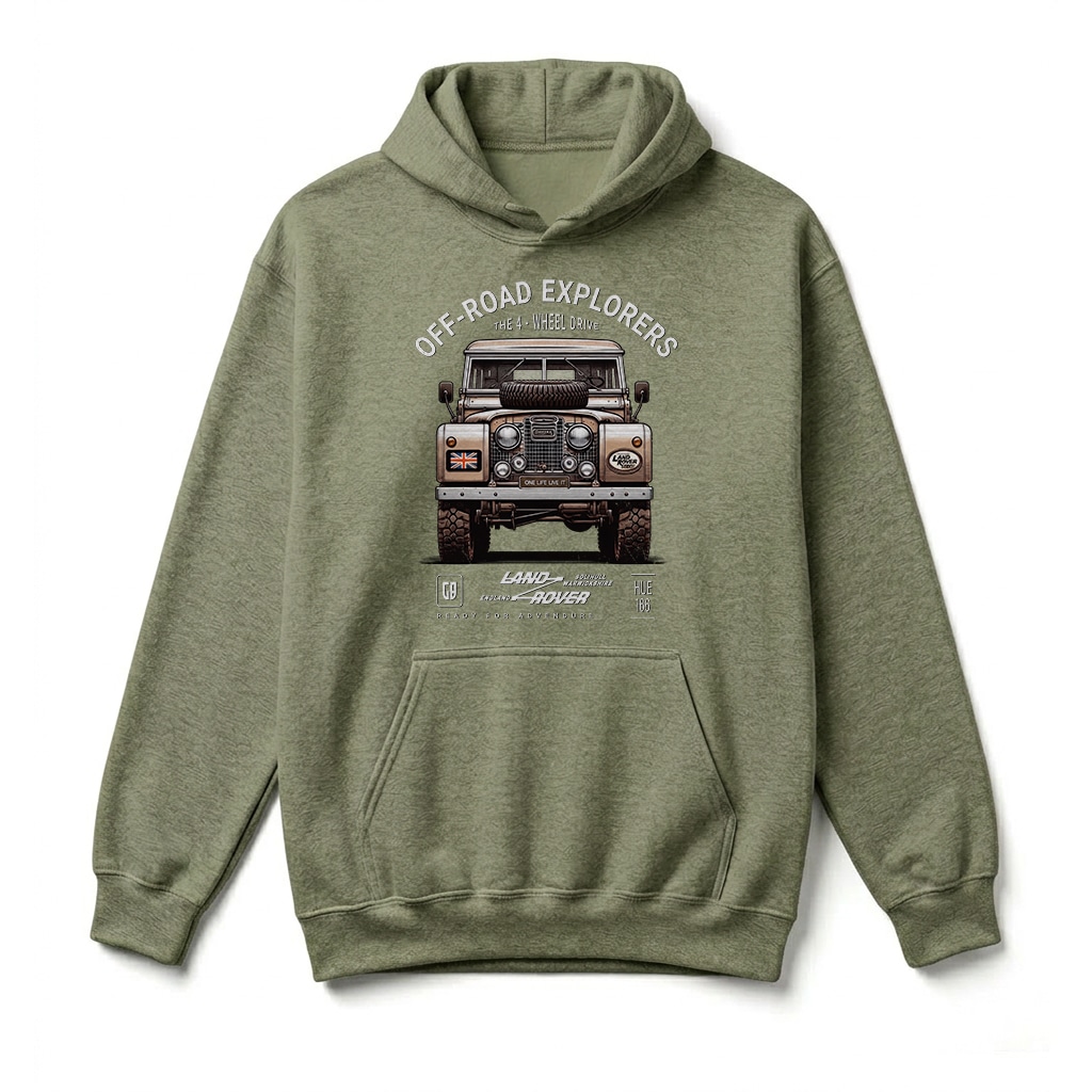 Sweatshirt à capuche Land Rover Series - Military Green Sweatshirt à capuche Land Rover Series - Military Green