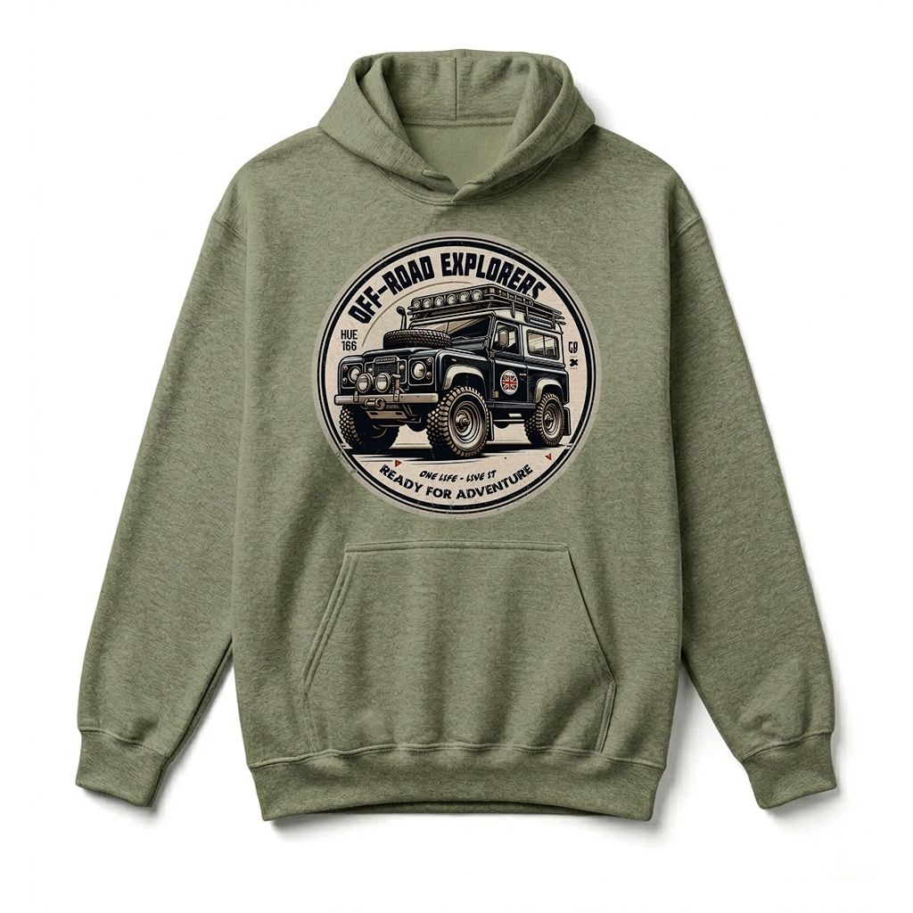 Sweatshirt à capuche Land Rover Series - Military Green Sweatshirt à capuche Land Rover Series - Military Green