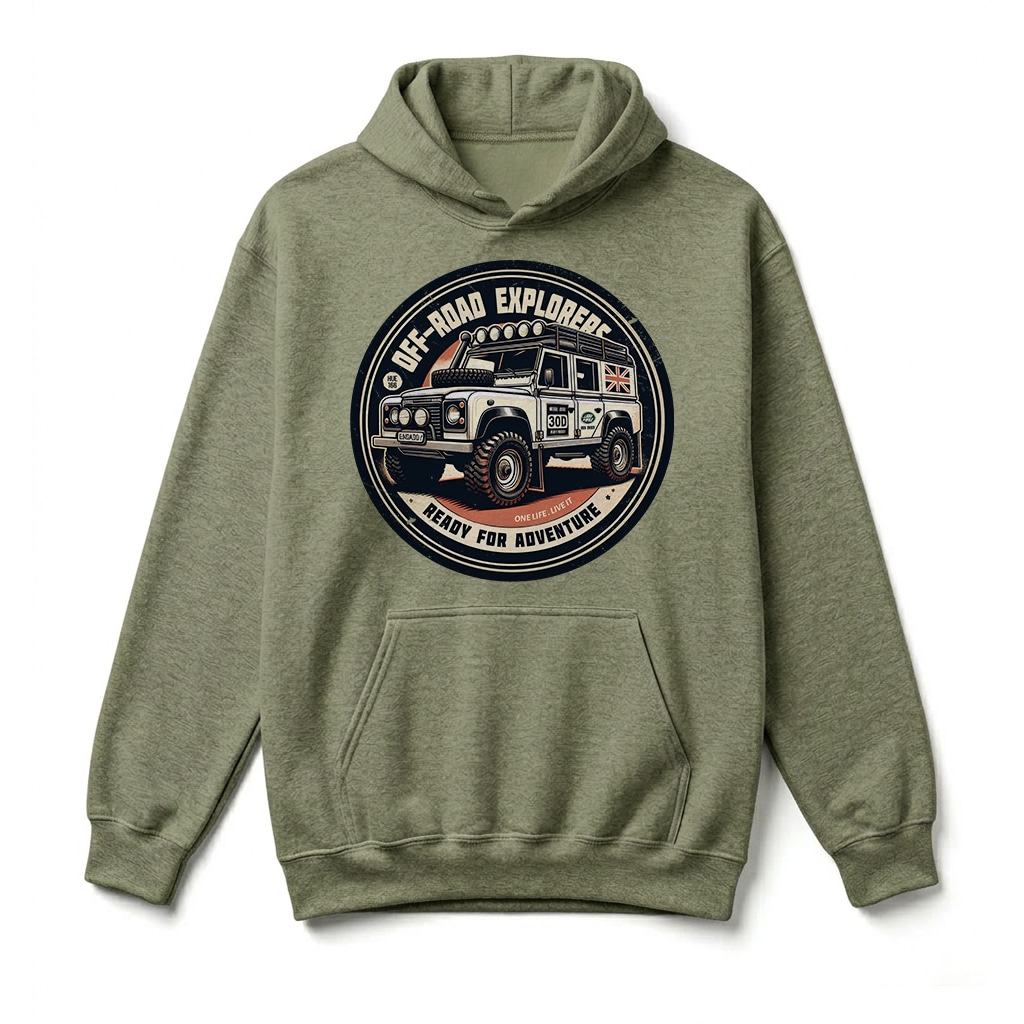 Sweatshirt à capuche Land Rover Defender 110 - Military Green Sweatshirt à capuche Land Rover Defender 110 - Military Green