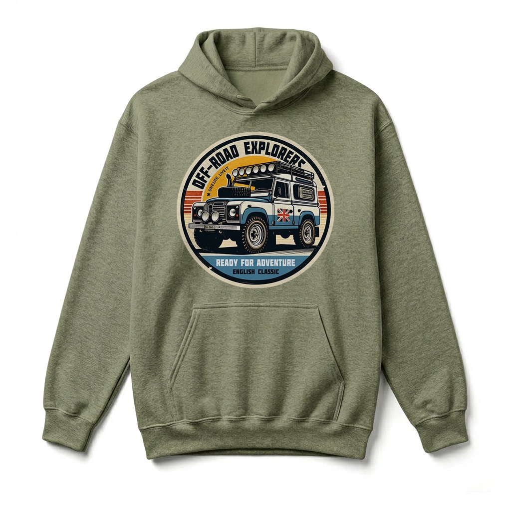 Sweatshirt à capuche Land Rover Series - Military Green Sweatshirt à capuche Land Rover Series - Military Green