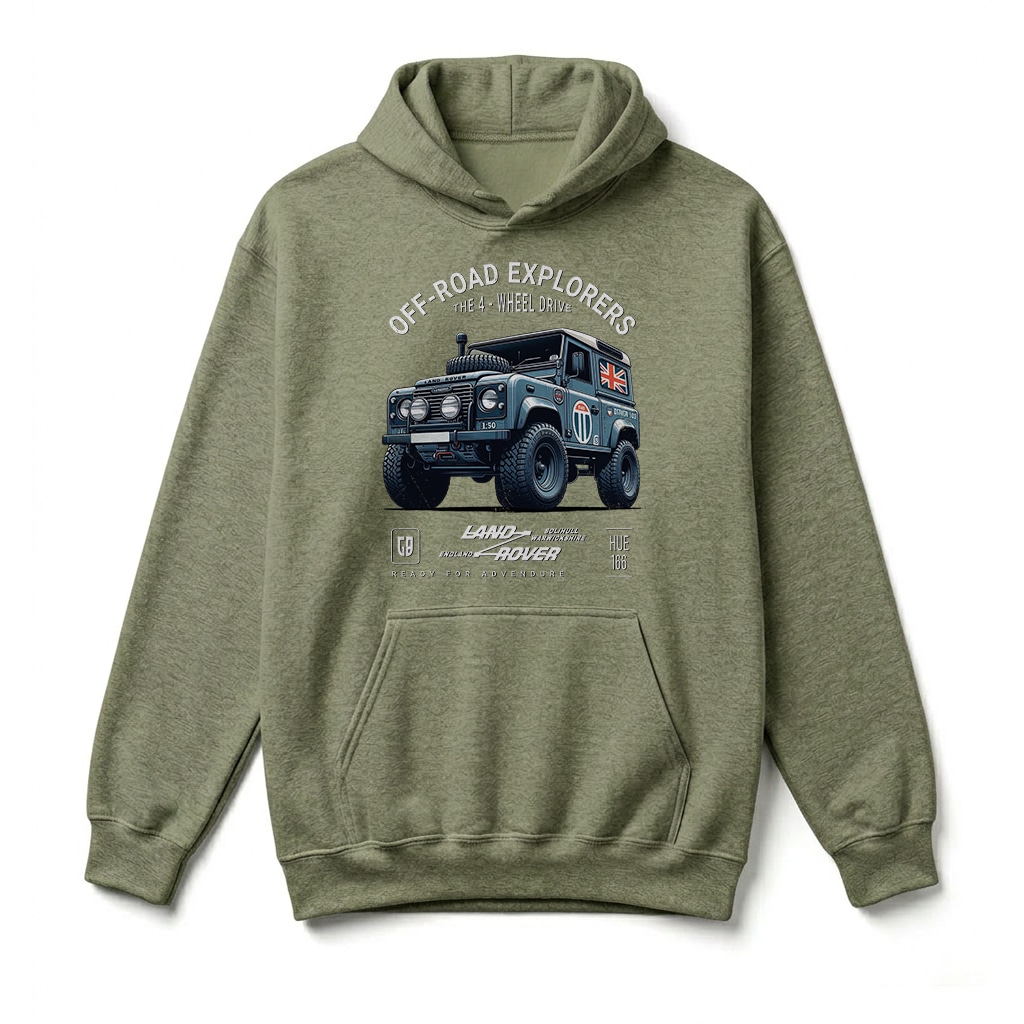 Sweatshirt à capuche Land Rover Defender 90 - Military Green Sweatshirt à capuche Land Rover Defender 90 - Military Green