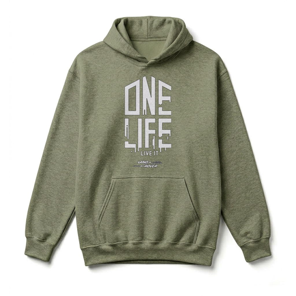 Sweatshirt à capuche Land Rover One Life, Live it ! - Military Green Sweatshirt à capuche Land Rover One Life, Live it ! - Military Green