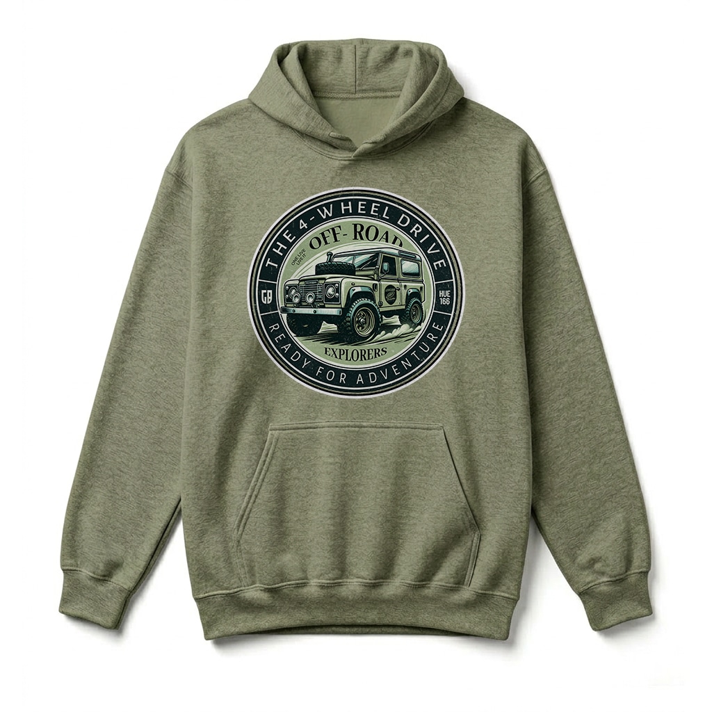 Sweatshirt à capuche Land Rover Defender 90 - Military Green Sweatshirt à capuche Land Rover Defender 90 - Military Green