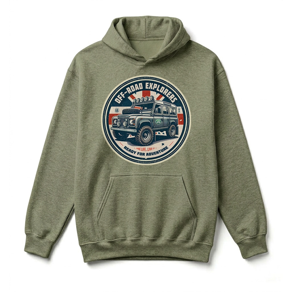 Sweatshirt à capuche Land Rover Defender 110 - Military Green Sweatshirt à capuche Land Rover Defender 110 - Military Green