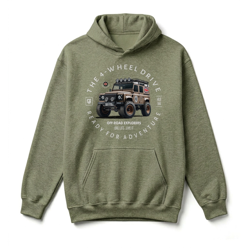 Sweatshirt à capuche Land Rover Defender 110 - Military Green Sweatshirt à capuche Land Rover Defender 110 - Military Green