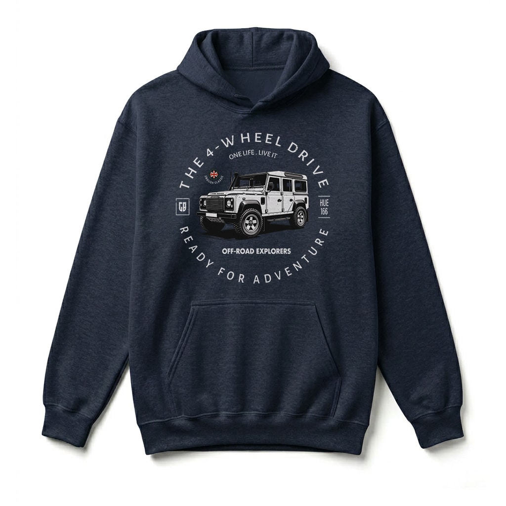 Sweatshirt à capuche Land Rover Defender 110 - Navy Sweatshirt à capuche Land Rover Defender 110 - Navy